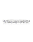 18K White Gold 0.07ctw Illusion Marquise Diamond Band