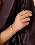18k Yellow Gold Twisted Coil Bangle with One Diamond Station