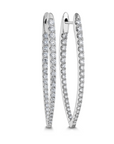 Memoire 18k White Gold Imperail Diamond Hoop Earrings