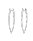 Memoire 18k White Gold Imperail Diamond Hoop Earrings