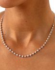 Memoire 18k White Gold Serena Diamond Station Necklace