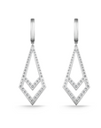 Memoire 18k White Gold Kite Diamond Drop Earrings