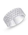 Memoire 18k White Gold Paramount Four Row Diamond Band