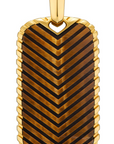David Yurman Chevron Tag In 18k Yellow Gold With Tiger's Eye, 34mm