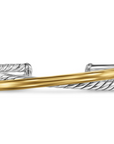 David Yurman Crossover Two Row Cuff Bracelet In Sterling Silver With 14k Yellow Gold, 11mm