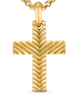David Yurman Chevron Cross Pendant In 18k Yellow Gold, 36mm