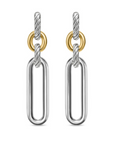David Yurman Lexington Double Link Drop Earrings In Sterling Silver With 18k Yellow Gold, 54mm