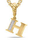 David Yurman Pavé Initial Pendant In 18k Yellow Gold With Diamond H