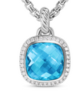 David Yurman Albion® Pendant In Sterling Silver With Blue Topaz And Diamonds, 11mm