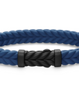 David Yurman Chevron Bracelet In Blue Rubber With Black Titanium, 9mm