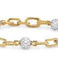 David Yurman Madison Pave Bead Chain Bracelet In 18k Yellow Gold With Diamonds, 6mm