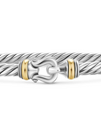 David Yurman Cable Flex Buckle Bracelet In Sterling Silver With 14k Yellow Gold, 4mm