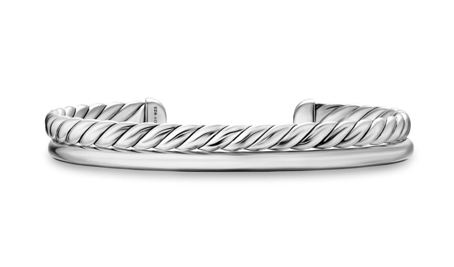 David Yurman Mercer® Two Row Cuff Bracelet In Sterling Silver, 8mm