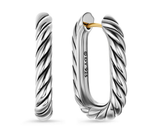 David Yurman Madison® Cable Hoop Earrings In Sterling Silver, 24.3mm