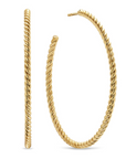 David Yurman Cable Hoop Earrings In 18k Yellow Gold, 42.3mm