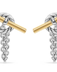 David Yurman Mercer Bold Toggle Chain Stud Earrings In Sterling Silver With 18k Yellow Gold, 50.4mm