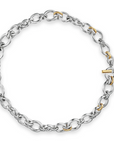David Yurman Mercer® Chain Necklace In Sterling Silver With 18k Yellow Gold And Diamonds, 8mm
