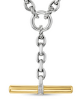 David Yurman Mercer® Petite Toggle Chain Necklace In Sterling Silver And 18k Yellow Gold With Diamonds, 4.5mm