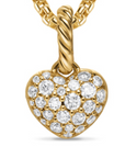David Yurman Petite Pavé Heart Amulet In 18k Yellow Gold With Diamonds, 7.4mm