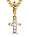 David Yurman Micro Pavé Cross Amulet In 18k Yellow Gold With Diamonds, 8mm