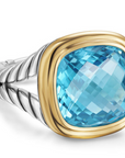 David Yurman Albion Ring In Sterling Silver With 18k Yellow Gold And Blue Topaz, 11mm