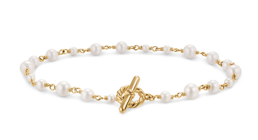 David Yurman Pearl Classics Toggle Chain Bracelet In 18k Yellow Gold, 4.5mm