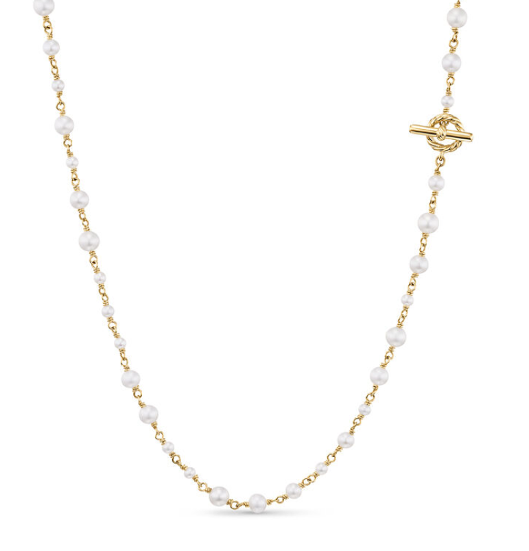 David Yurman Pearl Classics Toggle Chain Necklace In 18k Yellow Gold, 4.5mm