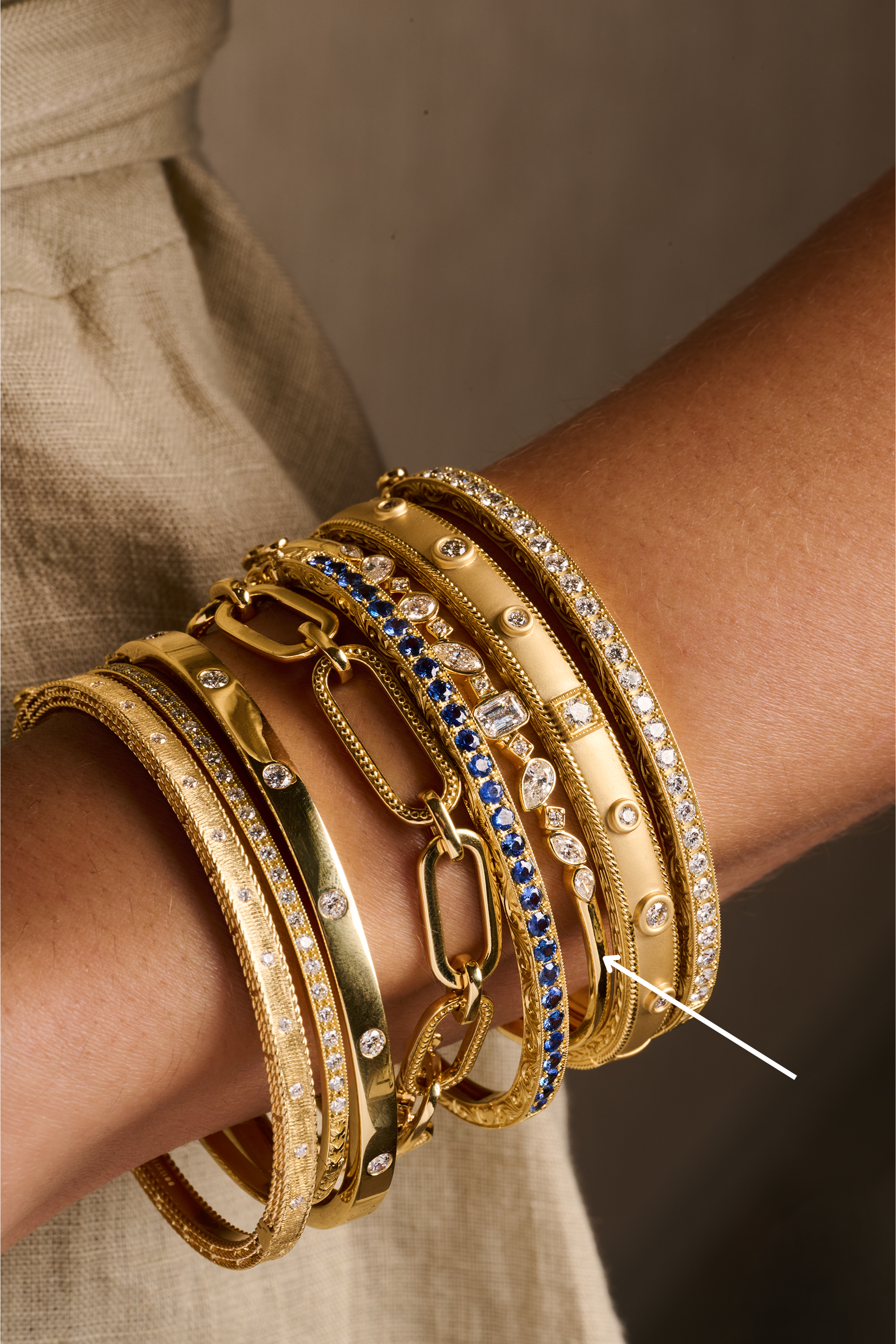 Penny Preville 18k Yellow Gold Moondance Diamond Bangle