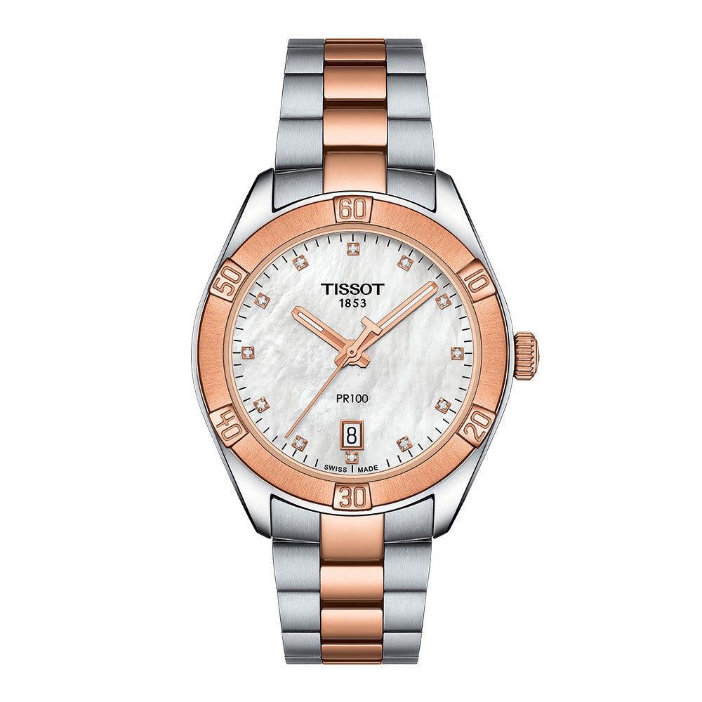 Tissot St 36mm Quartz Sport Chic Watch With Diamonds