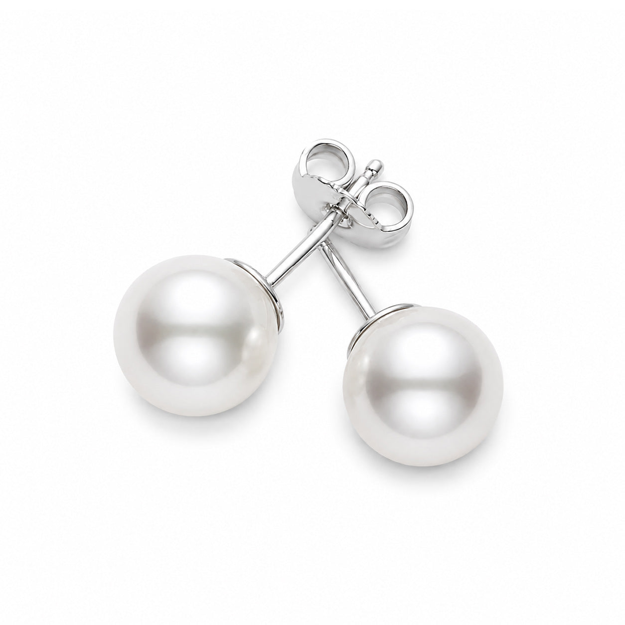 18k White Gold 9mm Pearl Stud Earrings