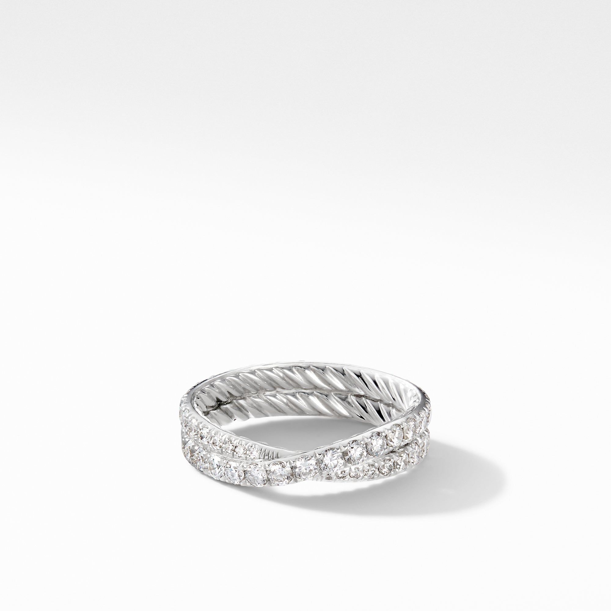 Crossover Diamond Eternity Band In Platinum