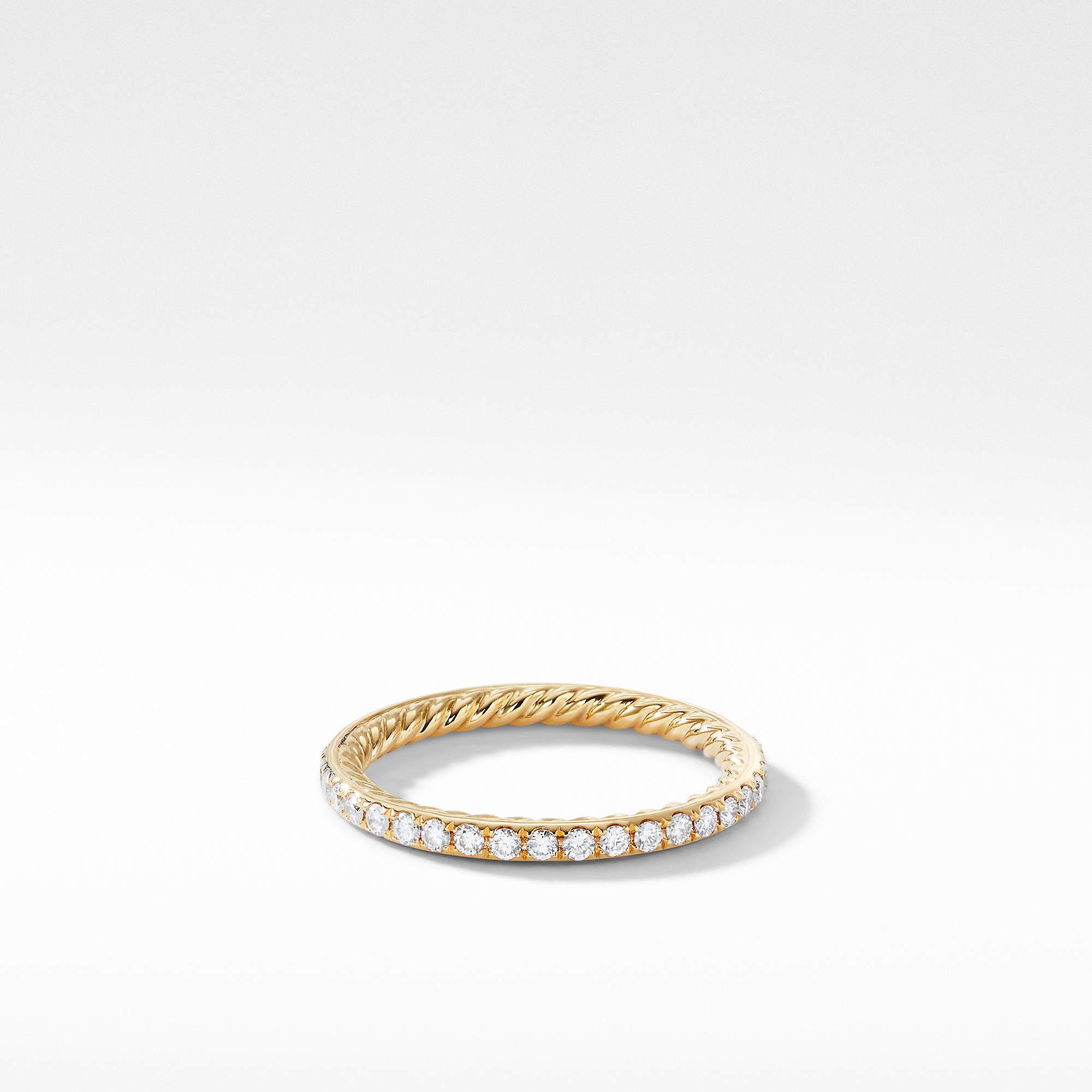 Dy Eden Band Ring In 18k Yellow Gold With Pave Diamonds 1.85mm