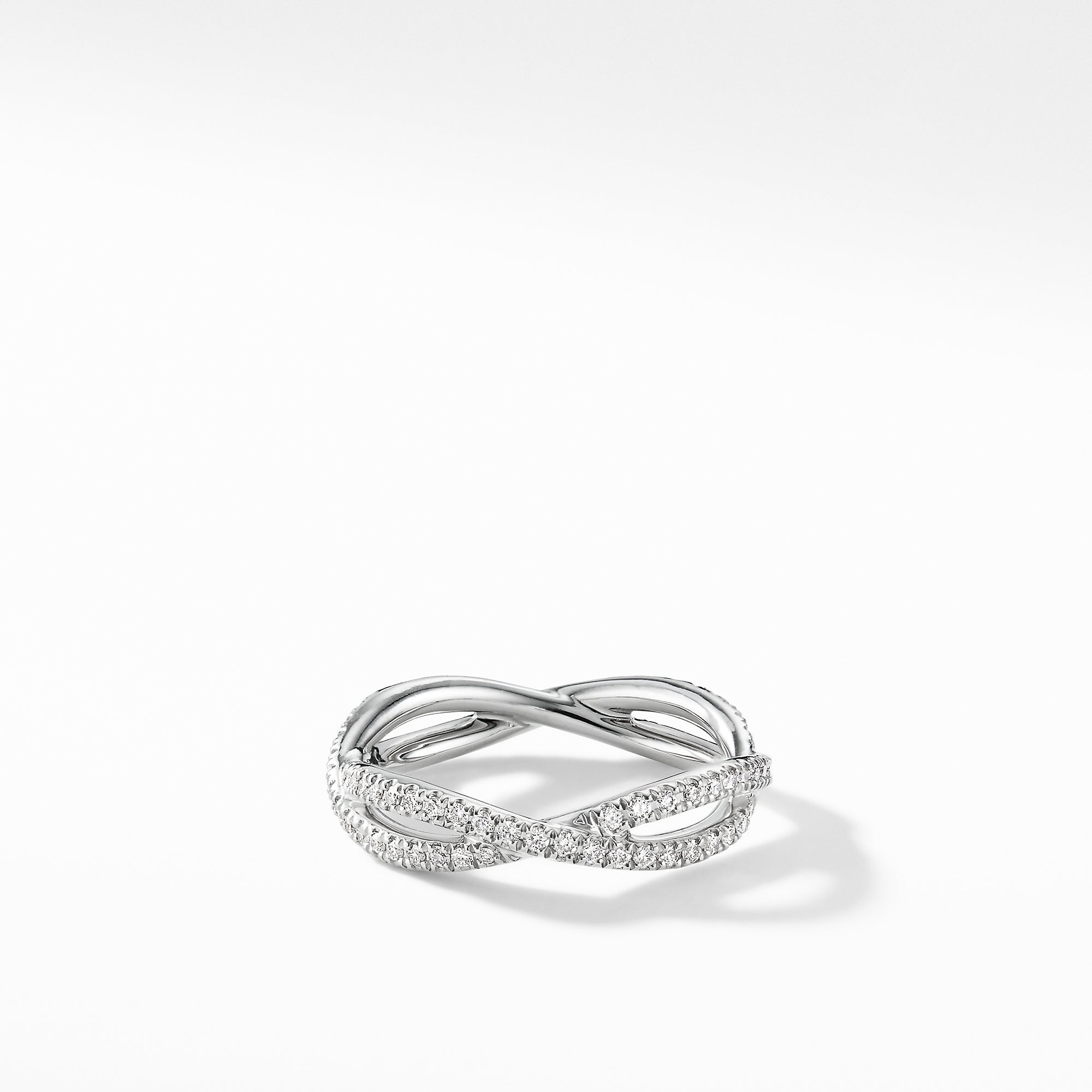 Dy Infinity Band Ring In Platinum With Diamonds 4.18mm