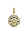 Penny Preville 18k Yellow Gold Sapphire, Moonstone, & Diamond Hexagon Pendant