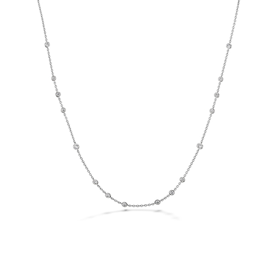 Diamond Station Necklace, 0.75ctw