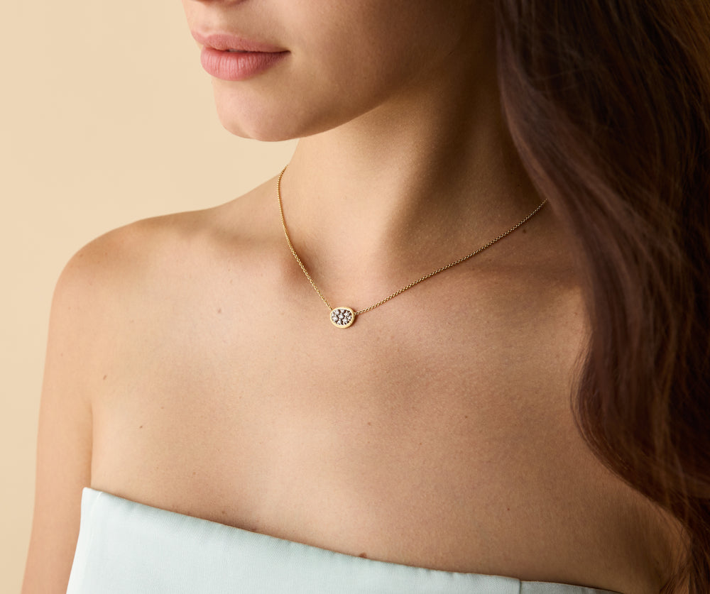 Pave Diamond Pendant Necklace, 0.22ctw