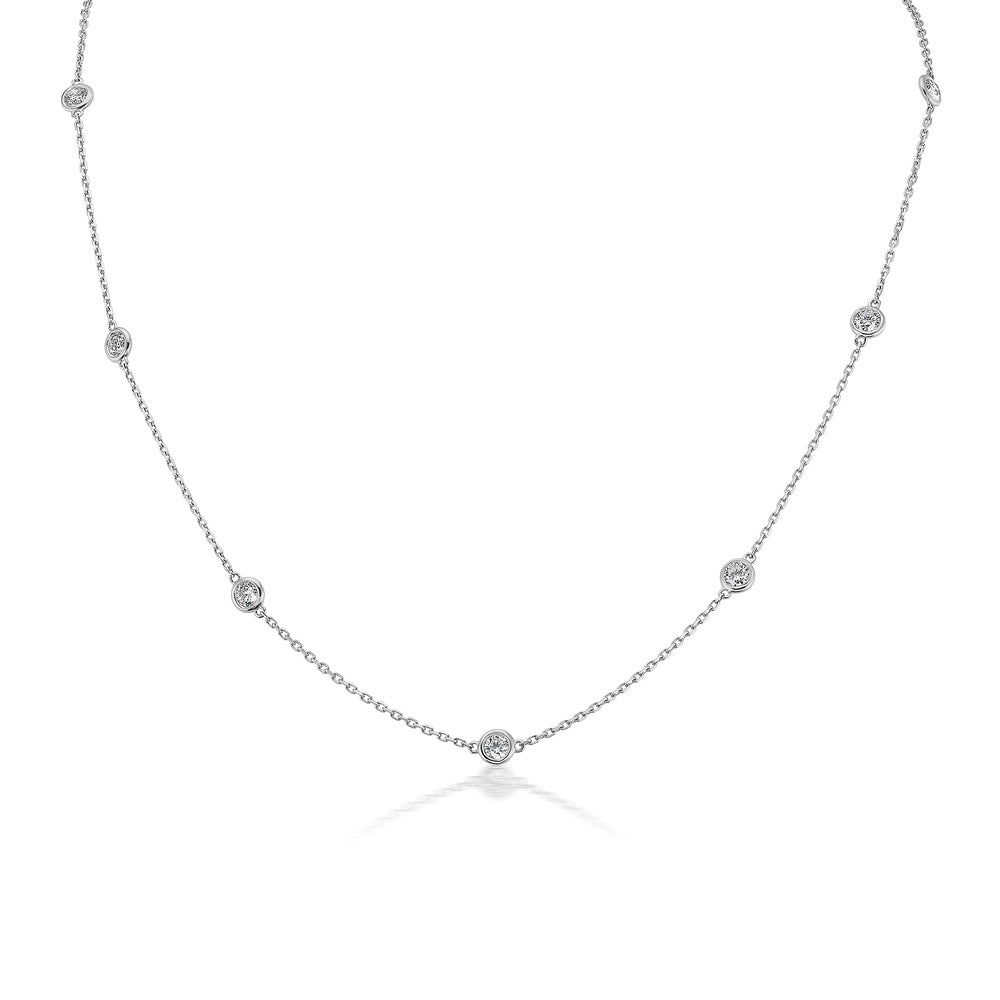 Diamond Station Necklace, 3.00ctw
