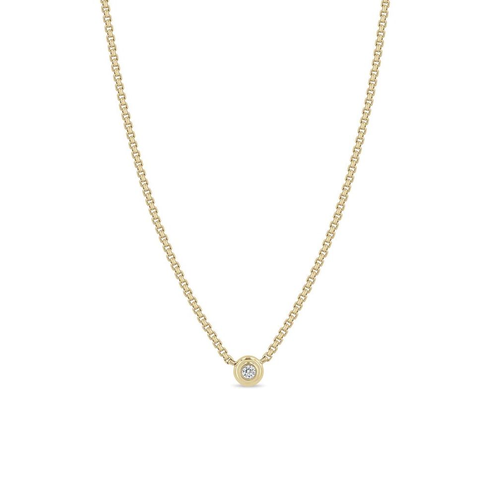 Box Chain Diamond Pendant Necklace, 0.10ctw