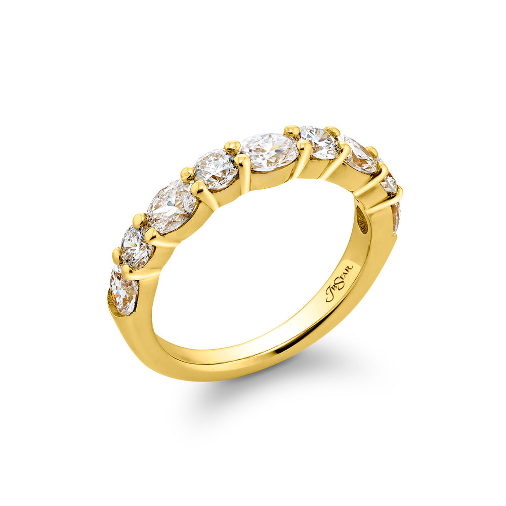 Alternating Oval &amp; Round Diamond Band, 1.01ctw