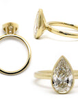 Bezel Set Pear Diamond Ring, 2.20ct