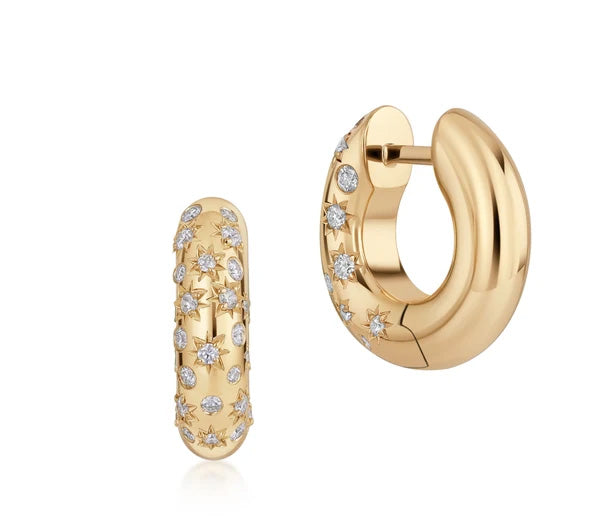 Scattered Diamond Hoop Earrings, 0.48ctw