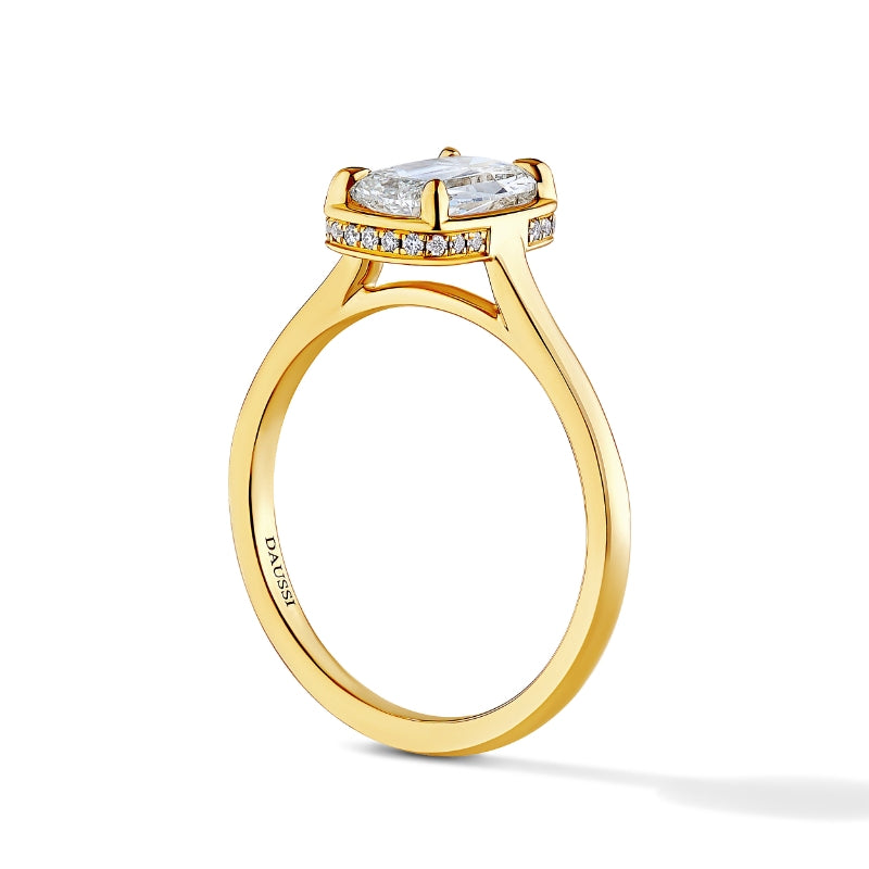 Faux Bezel Set Cushion Diamond Ring, 1.01ct