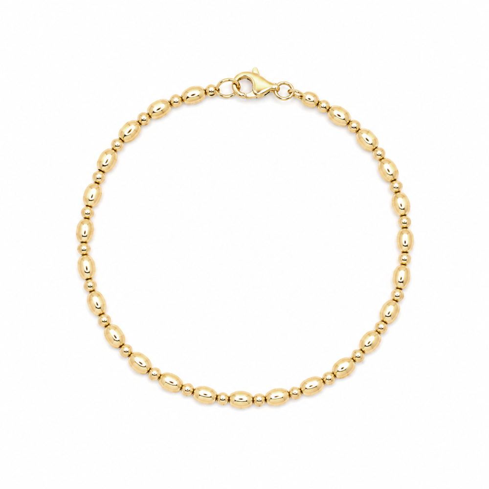 Alternating Oval &amp; Round Beaded Bracelet