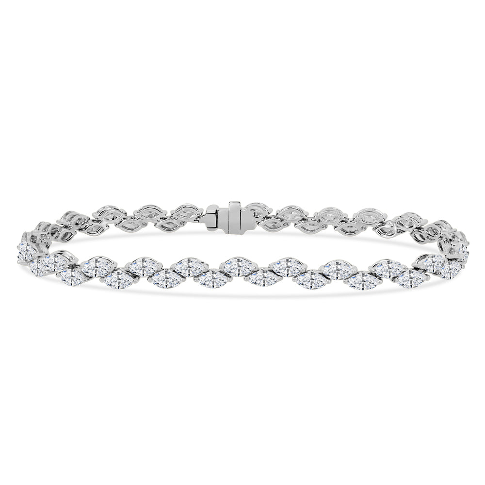 Wavy Diamond Tennis Bracelet, 7.00ctw