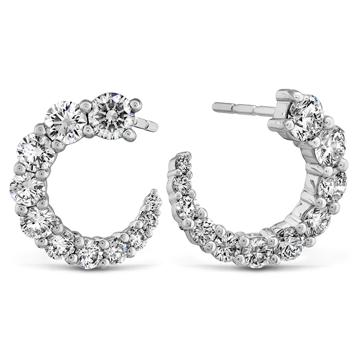 Memoire 18k White Gold Luna Diamond Earrings