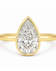 Bezel Set Pear Diamond Ring, 2.20ct