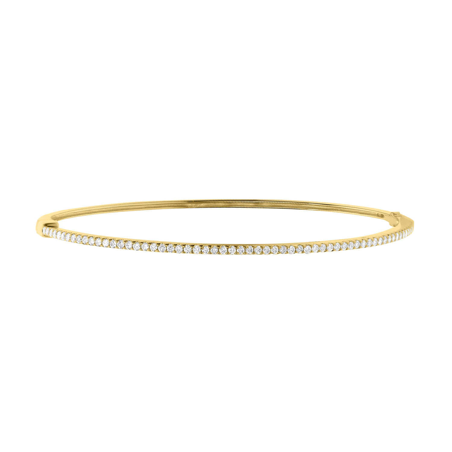 18k yellow gold thin diamond bangle.