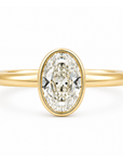Bezel Set Oval Diamond Ring, 1.51ct