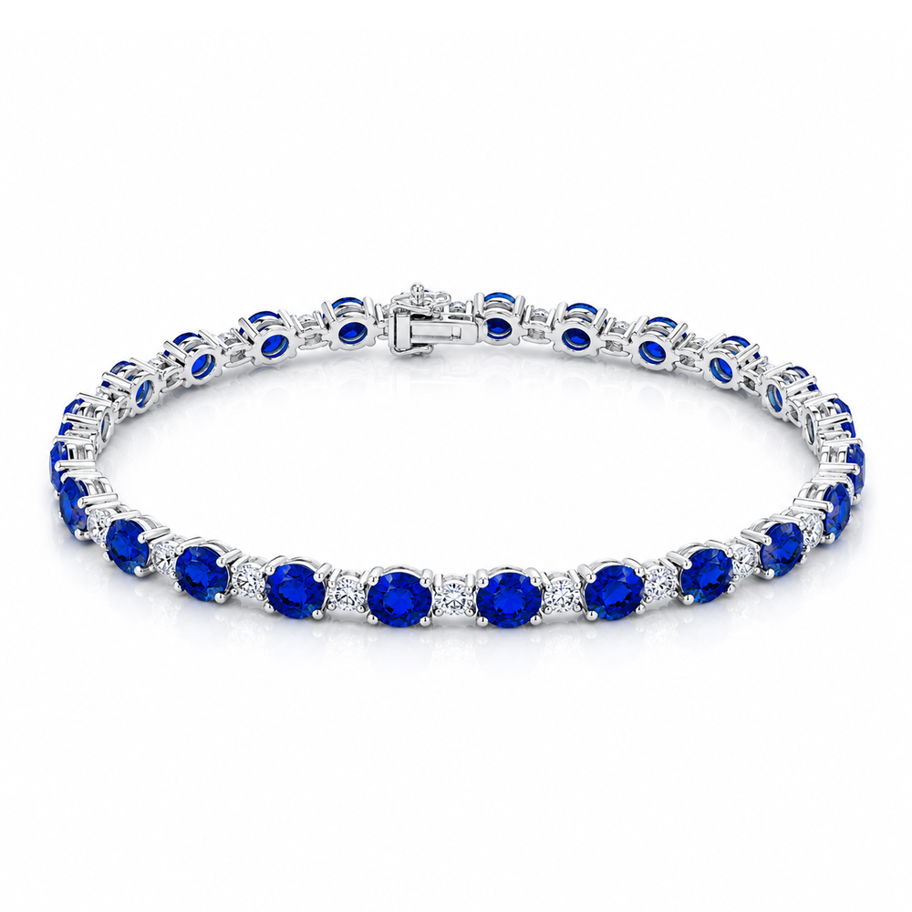 Alternating Sapphire &amp; Diamond Bracelet