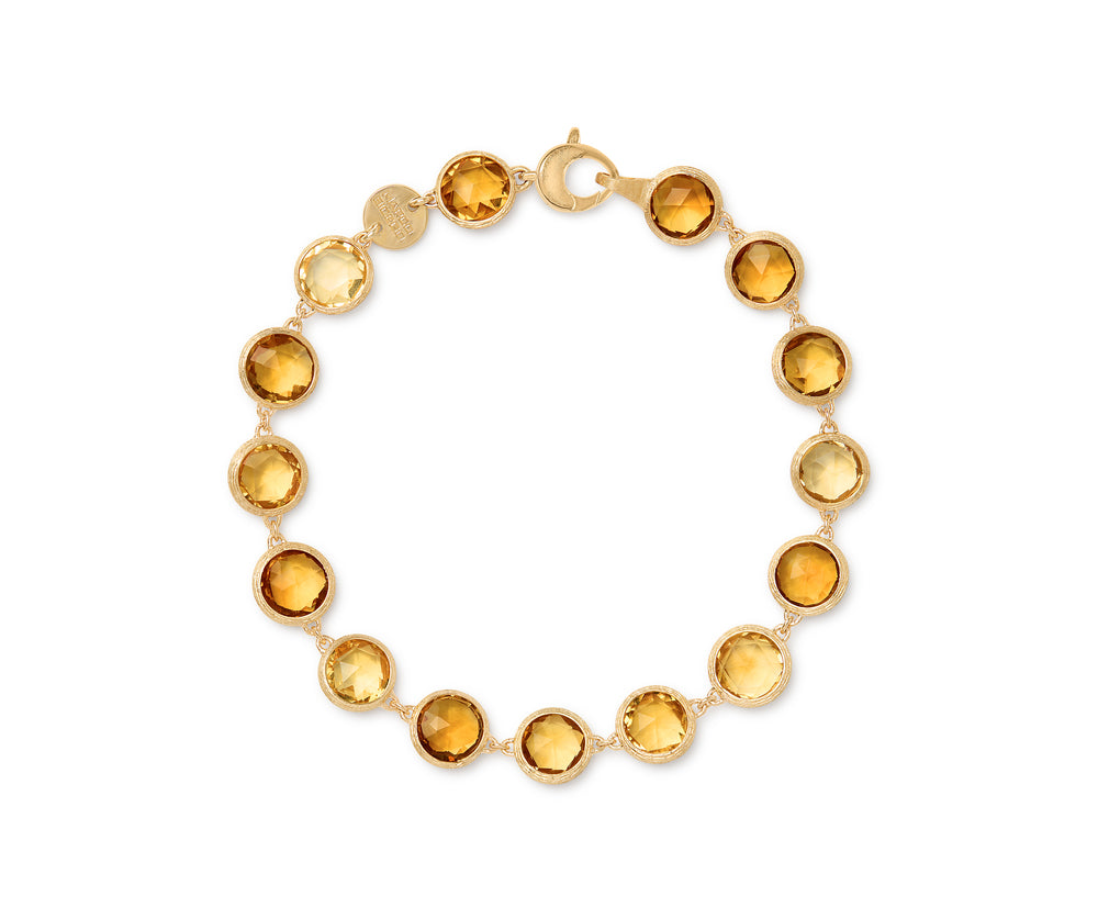 Yellow gold bracelet with yellow quartz stones